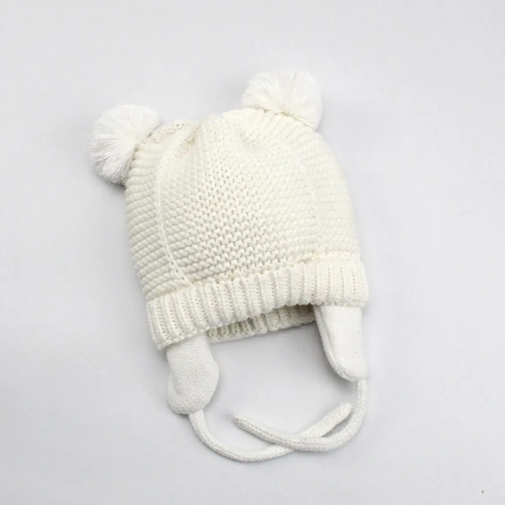 Модная хлопковая шапка-тюрбан для новорожденных мальчиков и девочек, зимняя шапка - Цвет: Белый