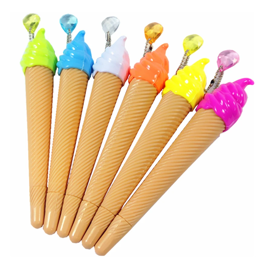 36pcs/lot Sweet Ice Cream design Gel Pen with pendant Black Fashion Style pen Party favors