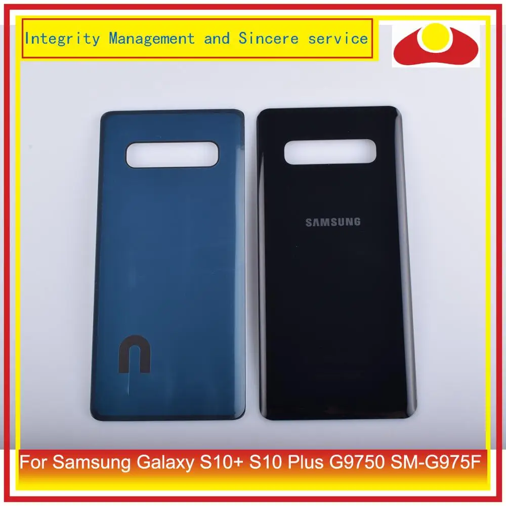 10 шт./лот для Samsung Galaxy S10 + Plus G9750 SM G975F корпус батарейного отсека задняя стеклянная