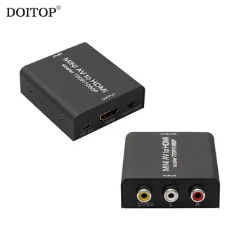 DOITOP Mini AV To HDMI Converter Adapter MINI AV CVBS 3RCA to HDMI Audio Video Converter Adapter Support HD 720p 1080p Converter