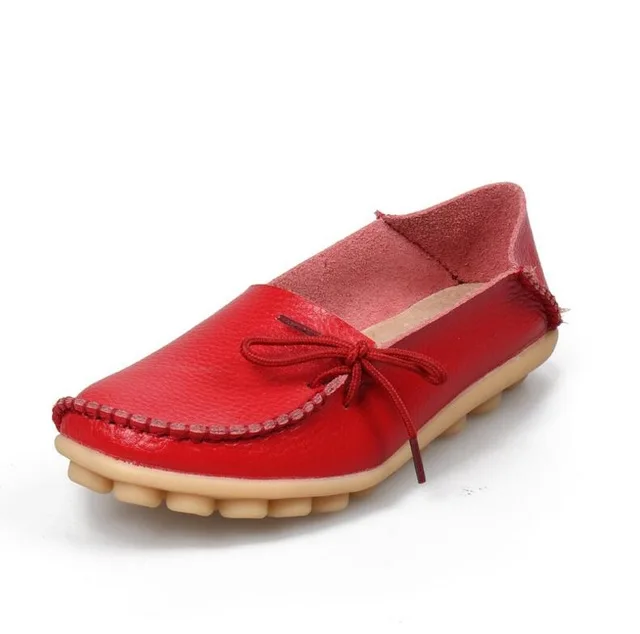 BEYARNE/ ; обувь для мам из натуральной кожи; мокасины; женская мягкая обувь для отдыха на плоской подошве; женская обувь для вождения; лоферы на плоской подошве - Цвет: red