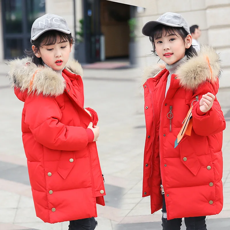 children girls' down jacket thicken warm winter coat girl parkas teenage long jackets raccon fur on hooded down jackets children girls' down jacket thicken warm winter coat girl parkas teenage long jackets raccon fur on hooded down jackets