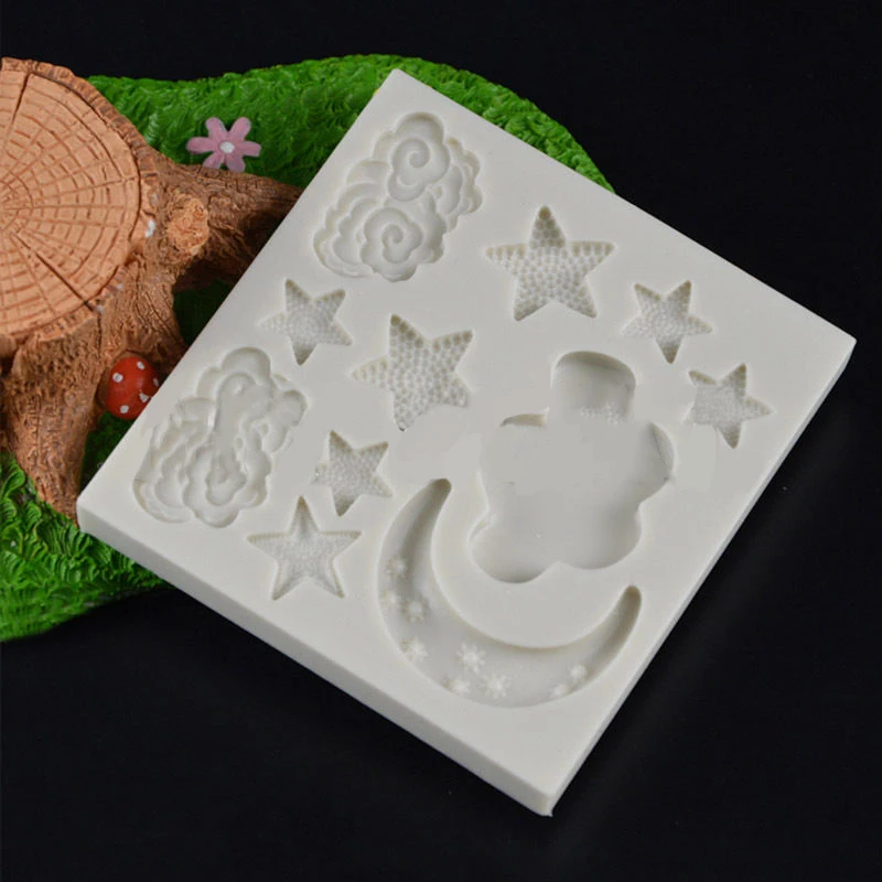 DIY Cloud Star Moon silicone mold fondant mold cake decorating tools chocolate gumpaste mold