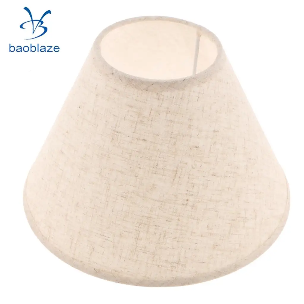 Set of 2, Simple Table Lamp Shade Bedside Lamp Light Shade Cover, Fabric Light Shade Style For Bedroom Study ( Flaxen & Gray )