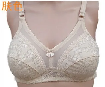 

(4pcs/lot)100% cotton b c cup bra plus size bra quinquagenarian fitted adjustable thin wireless bra cotton general