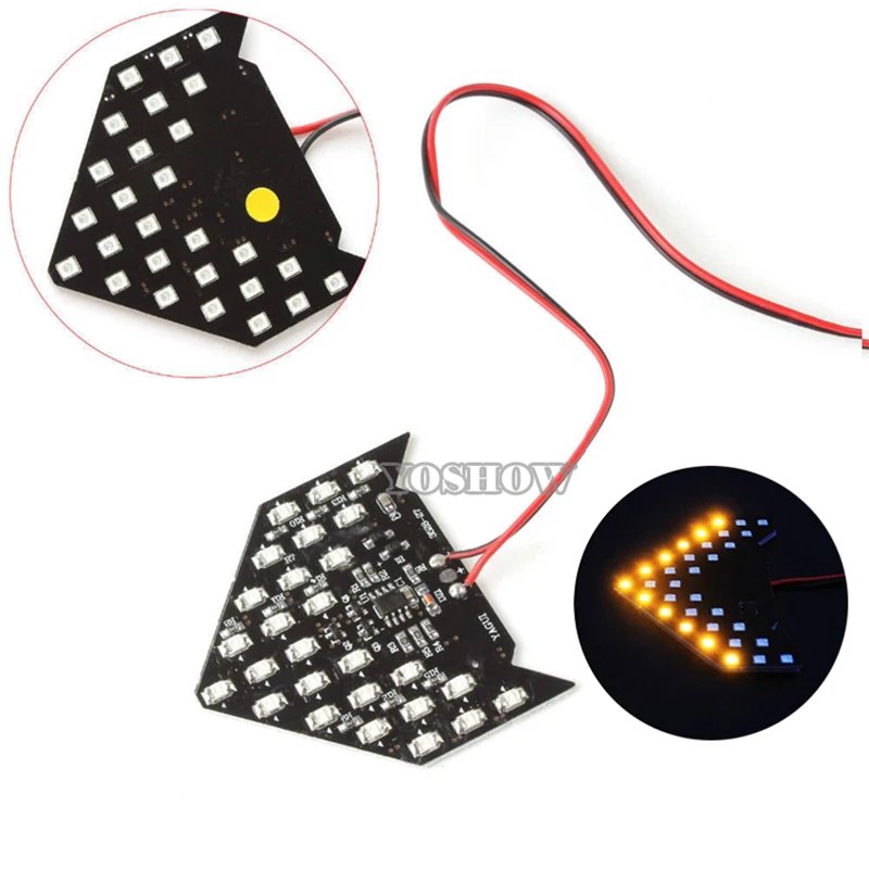 

YOSHOW 2PCS 33 SMD Sequential Led Lights Arrows Lamp Indicator Safe led Panels Car Side Mirror Turn Signal 33 LED flash light