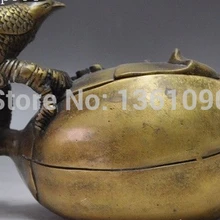 Xd 001161 Клеймо Китайский бронзовый латунь цветок Сороки птицы Бордовый Кувшин Чайник горшок статуя