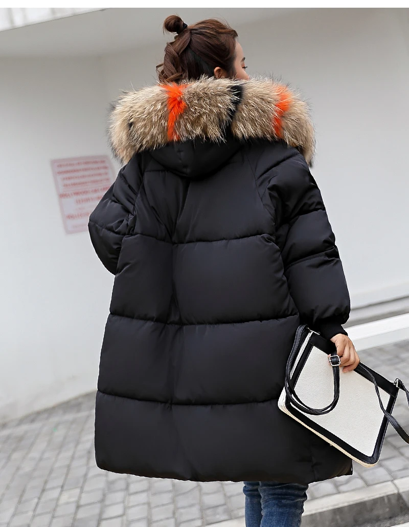 Женская зимняя куртка с капюшоном и меховым воротником, большие размеры, с хлопковой подкладкой, Женское пальто, теплая плотная длинная парка, модная женская куртка s