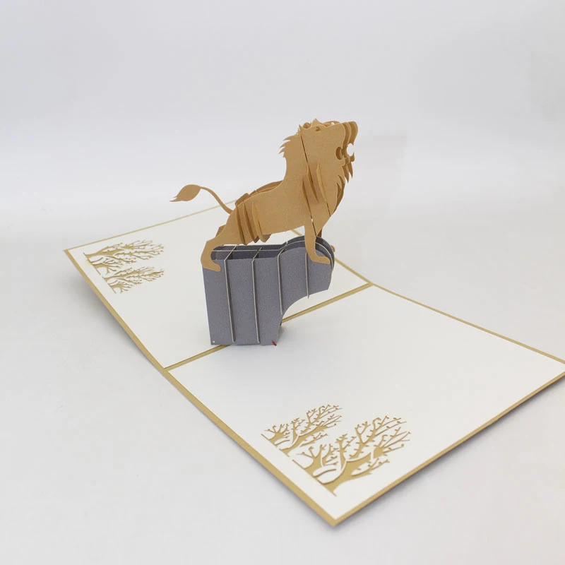 3D лазерная вырезка ручная работа мультфильм рожающий Лев король бумажное