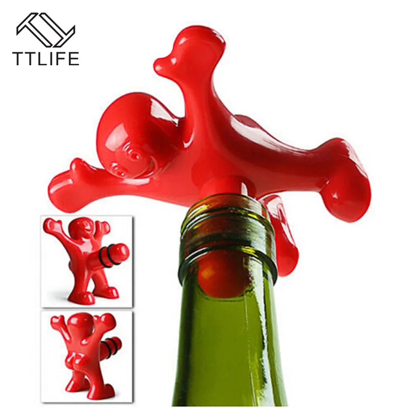 

TTLIFE Bar Tools Happy Man Beer Soda Novelty Bottle Stopper Wine Cork Plug Bottle Cap Cover Creative Kitchen Bar Tools