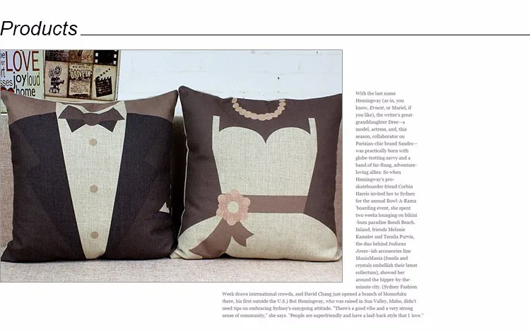 Стиль декоративные домой диван подушки сиденья творческий характер подушка чехол свадебный подушки чехол подарок BJ3