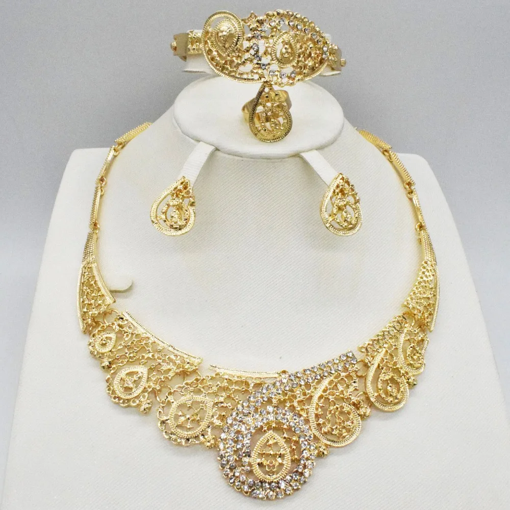 

Fashion jewelry set African Nigeria Dubai gold-color African bead jewelry wedding jewelry set african beads jewelry sets