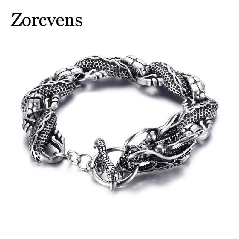 

LETAPI Punk Brand Vintage Dragon Bracelet Stainless Steel Chain Men Jewelry