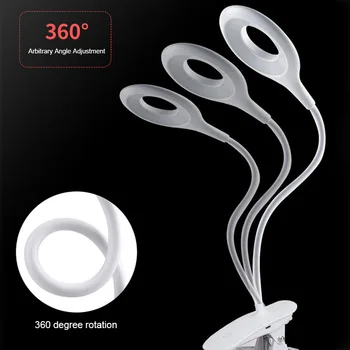 

Clip On Reading Light Foldable 3 Modes Brightness USB Charging Simple Desk Light #4
