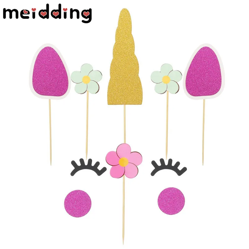 meidding 1set cartoon colorful unicorn cake topper christmas decor meidding 1set cartoon colorful unicorn cake topper christmas decor kids girl birthday party baby shower unicorn party supplies in cake decorating supplies