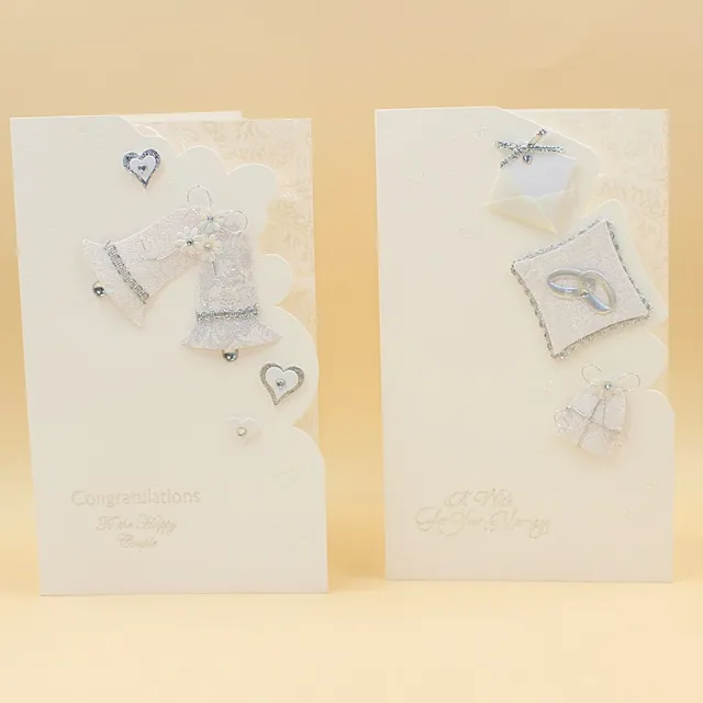 16 pieces lot leiso brand white elegant wedding greeting cards with