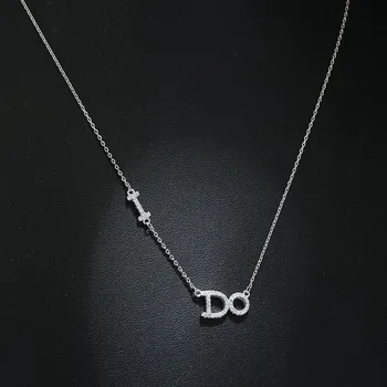 

Ataullah Fashion Personalized Letter I DO Choker Necklace for Women Silver Color Pendant Jewelry Wedding Gift Accessories NW030