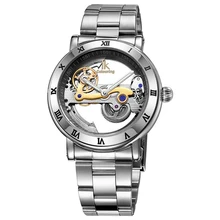 Ikcolouring Automatic Mechanical Watches Men Brand Luxury Rose Gold Case Stainless Steel Skeleton Transparent Men’s watches