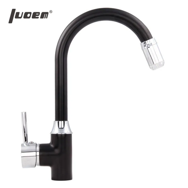 

LUOEM LED Kitchen Sink Hot and Cold Water Tap Mixer Deck Mounted Faucet