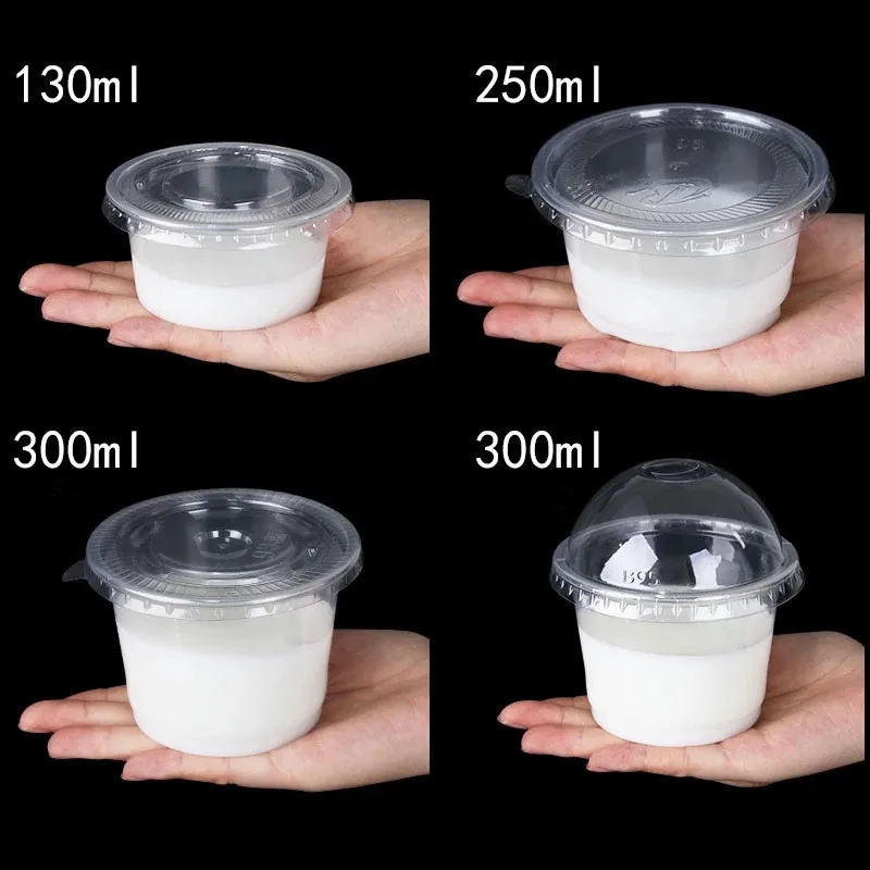 50 шт. высокое качество прозрачный одноразовый Лед Крем чашка 130 мл маленький Пудинг Желе Десерт йогурт суп пластиковые кружки с крышками