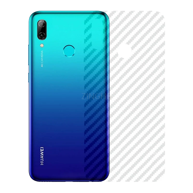 

2 Pcs/lot Back Carbon Fiber Sticker for Huawei P Smart 2019 6.21" Clear Ultra Thin Slim Fit Protective Film Cover Case