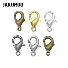 JAKONGO 10mm Silver Bronze Gold Plated Lobster Trigger Claw Clasps Connector DIY for Jewelry Findings Mixed Color 50pcs/lot