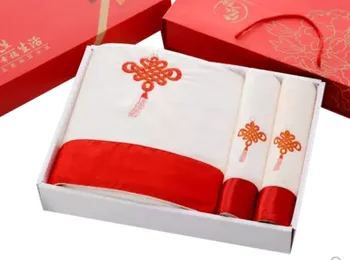 

Soft Towel Gift Box Set Absorbent Fabric 3 Pieces Wedding Celebration Company Gift Embroidery Word Custom LOGO Wholesale B5T49