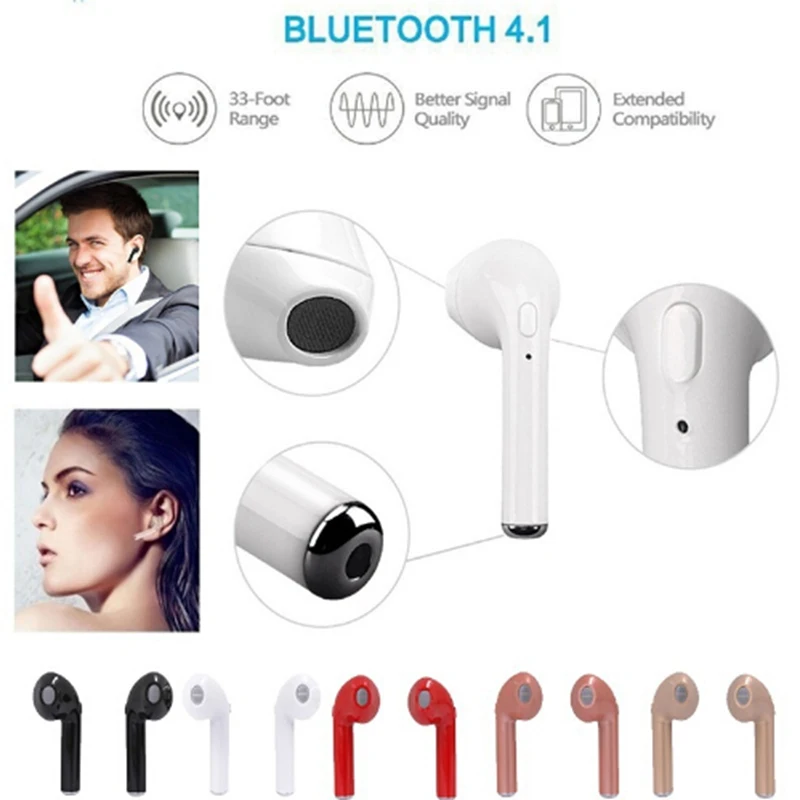 

I7 i7s TWS In-Ear Bluetooth Earphone Mini Wireless Earpiece Handsfree Headset With Mic Cordless Earbud fone de ouvido for phone