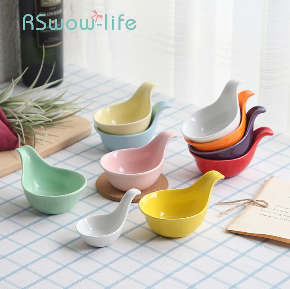 

Creative Ceramic Spoon Sauce Dish Western Caviar Spoon Hotel Bowl Tableware For Kitchen Supplies