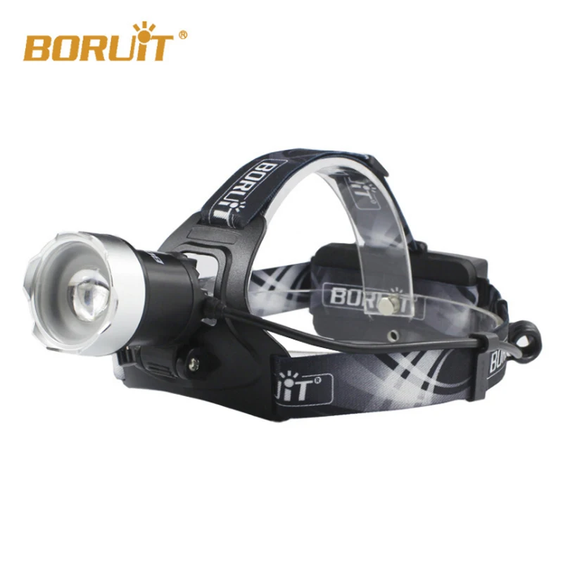 Boruit B13 светодиодный налобный фонарь перезаряжаемый масштабируемый головной свет водонепроницаемые фонари XM-L2 последняя версия, 6000 люмен черный