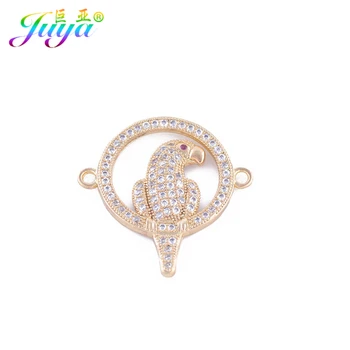

Cute Jewelry Findings Gold/Rose Gold Round Bird Parrot Charm Connectors Accessories For Women Handmade Jewelry Making