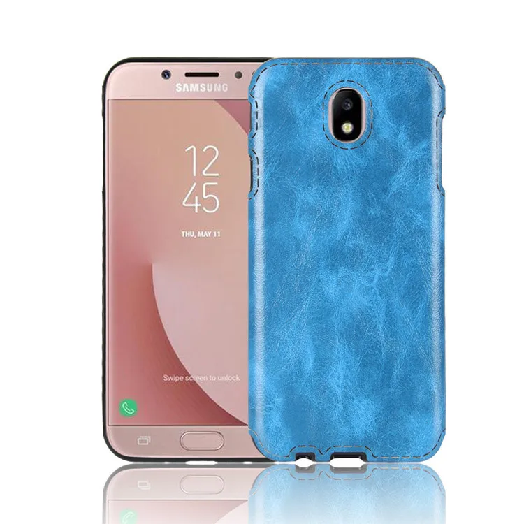 Синий Для samsung Galaxy J7 J7 Pro дикая лошадь кожи Анти-Царапины износостойкая Гибкая накладка из ТПУ на заднюю панель Тонкий чехол для samsung Galaxy J7 J7 Pro - Цвет: Синий