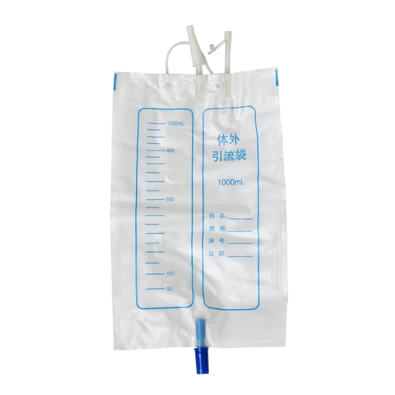 1000ML Men Women Urine Bag Medical Latex Drainage Bags Bed Breathable