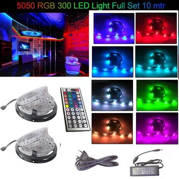 

10M 3528 SMD RGB 600 LED Strip light string tape+44 Key IR remote control Colour Change 5050 LED Light Strip New best selling