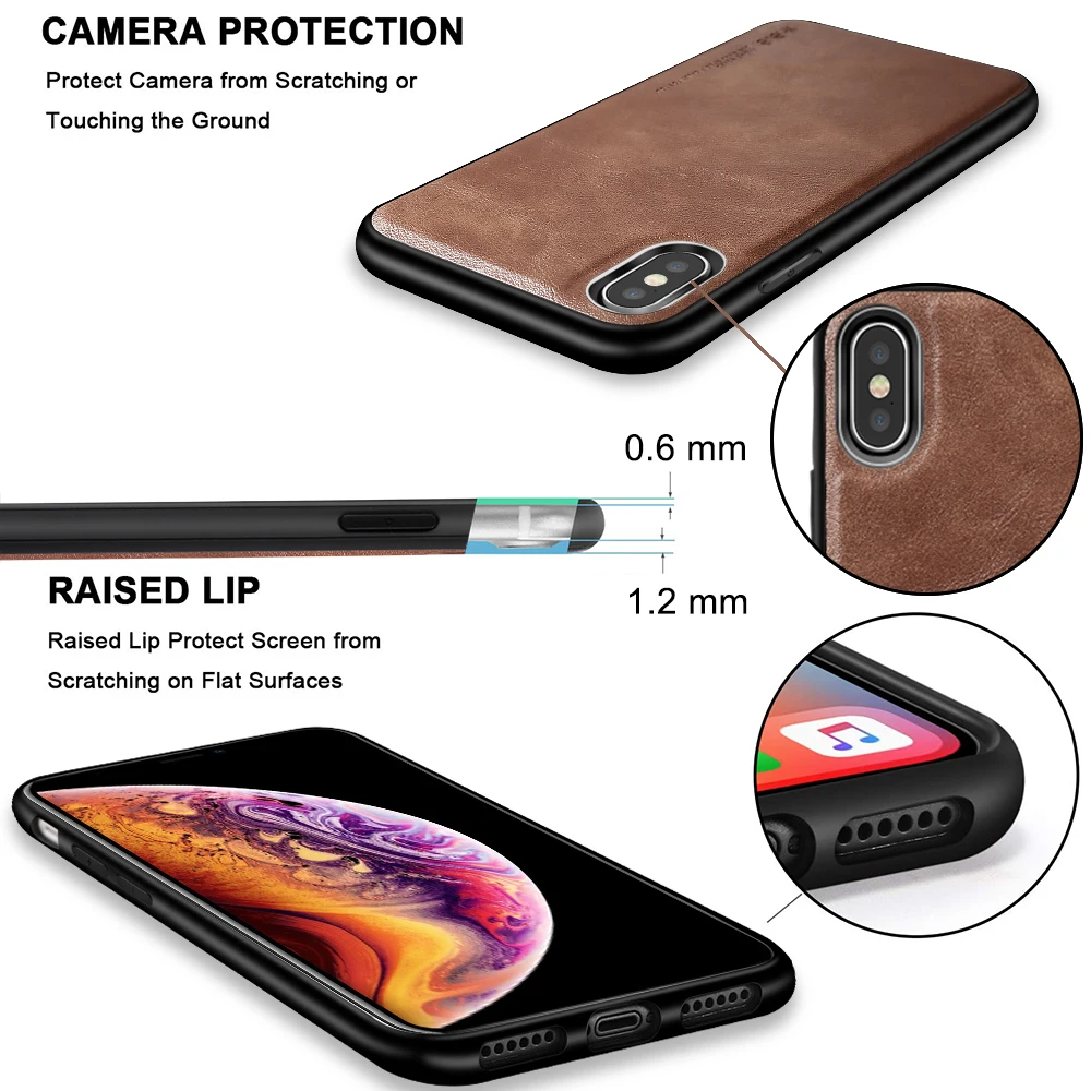 Beli X Level Kulit Case untuk iPhone X XS Max Kasus Mewah Ultra Light Soft Silicone Edge Shockproof Cover Coque untuk iPhone X XS XR