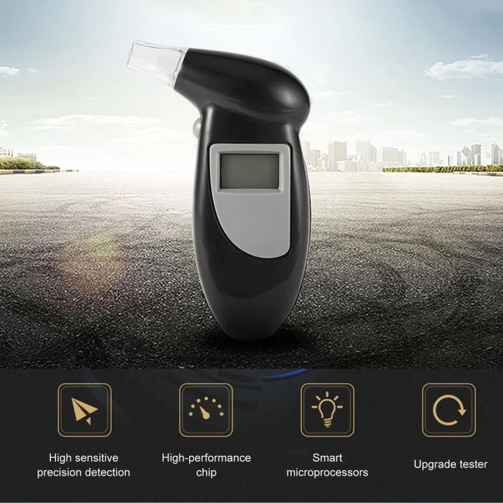 Профессиональный ЖК-дисплей Цифровой тестер на алкоголь полиция оповещение дыхательный спирт тестер анализатор дыхания подсветка