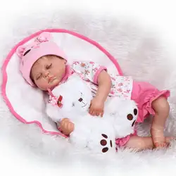 Npkcollection более реалистичным 20 "Reborn Baby Doll закрыть глаза куклы винилсиликоновых Мягкий Настоящее сенсорный кукла обучение игрушек для детская