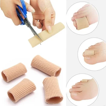

1 PC 10cm Fabric Gel Tube Ribbed Bandage Finger and Toe Protector Hand Foot Pain Relief Cover for Corns Feet Can Cilp Length