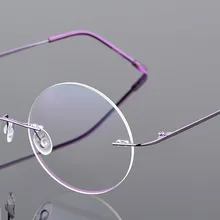 Eyesilove новые женские очки из титанового сплава без оправы, очки для близоруких, круглые линзы, очки для близоруких, очки по рецепту-0,50-6,00