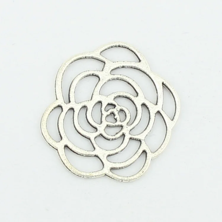 

22mm Silver Flower Alloy Window Plates Love Floating Locket Plates fit 30mm Glass Memory Locket 10pcs/lot