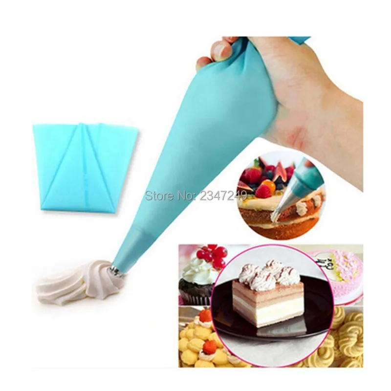 

1 piece reusable silicone icing piping cream pastry bag dessert decorators cake cupcake decorating tools