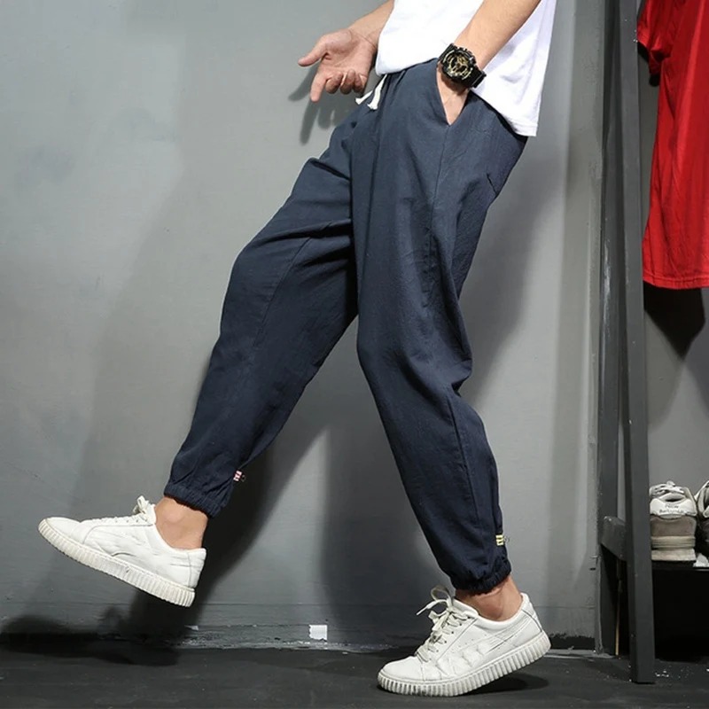 Летние мужские брюки-карандаш в японском стиле, брюки harlan, большие размеры 8XL 9XL 10XL, мужские брюки s, зеленые, красные, темно-синие эластичные брюки, тонкие