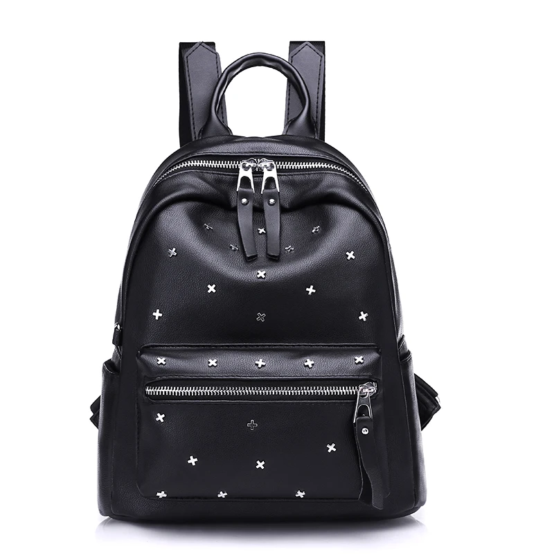Contracted Joker Fashion Backpack Brand High Quality Vintage Bag European and American style Leisure Backpack Black
