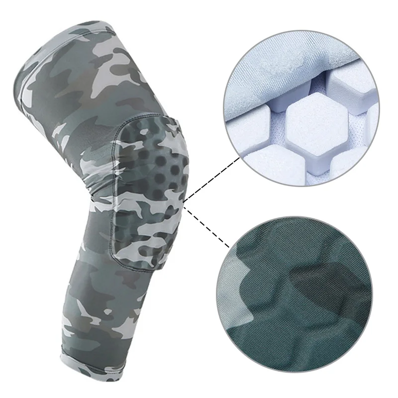 كامو الركبة منصات واقية كم ل كرة السلة تشغيل المشي عالية مرونة تنفس الركبة حامي الساق أدفأ 1 قطع كامو الركبة منصات واقية كم ل كرة السلة تشغيل المشي عالية مرونة تنفس الركبة حامي الساق أدفأ 1 قطع