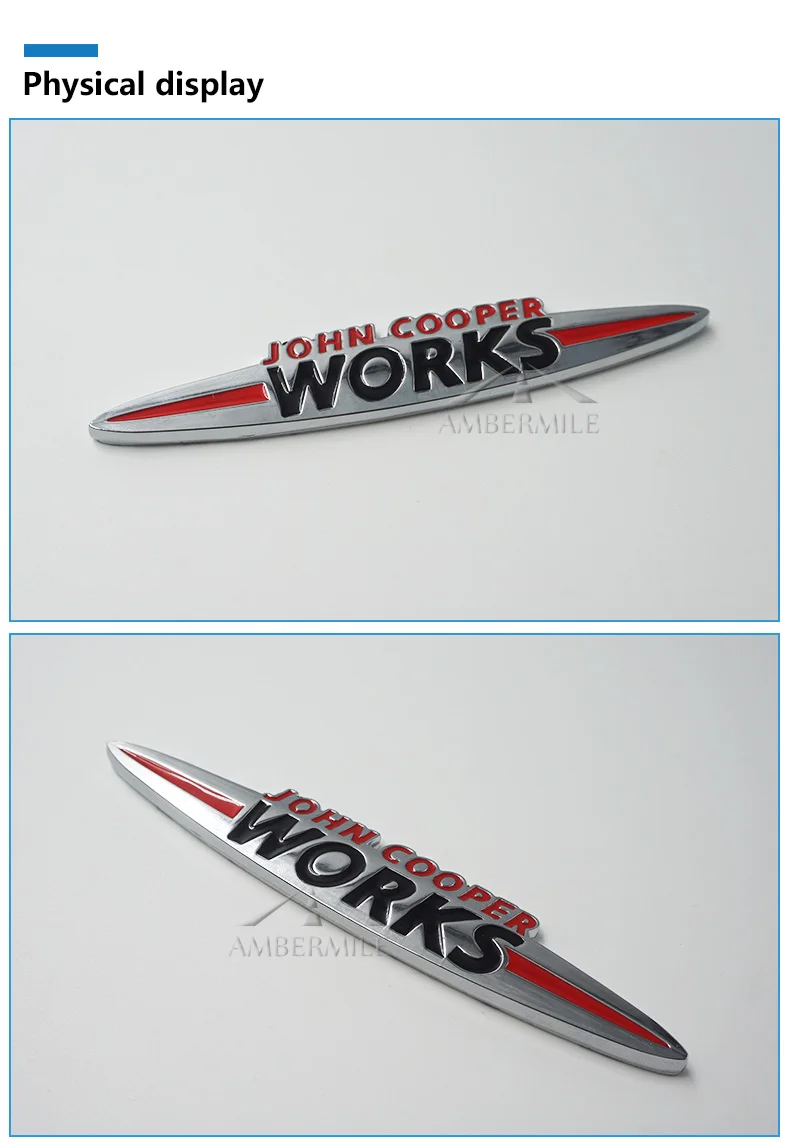  Metal Mini JCW Stickers Emblem Car Body Sticker for Mini Cooper Countryman JCW F56 R56 R60 R53 Accessories Car-styling (2)