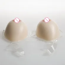 Силиконовая форма груди 1800 г/пара транссексуал грудь мастурбатор Трансвестит Белый силиконовый бюстгальтер не нужно клея