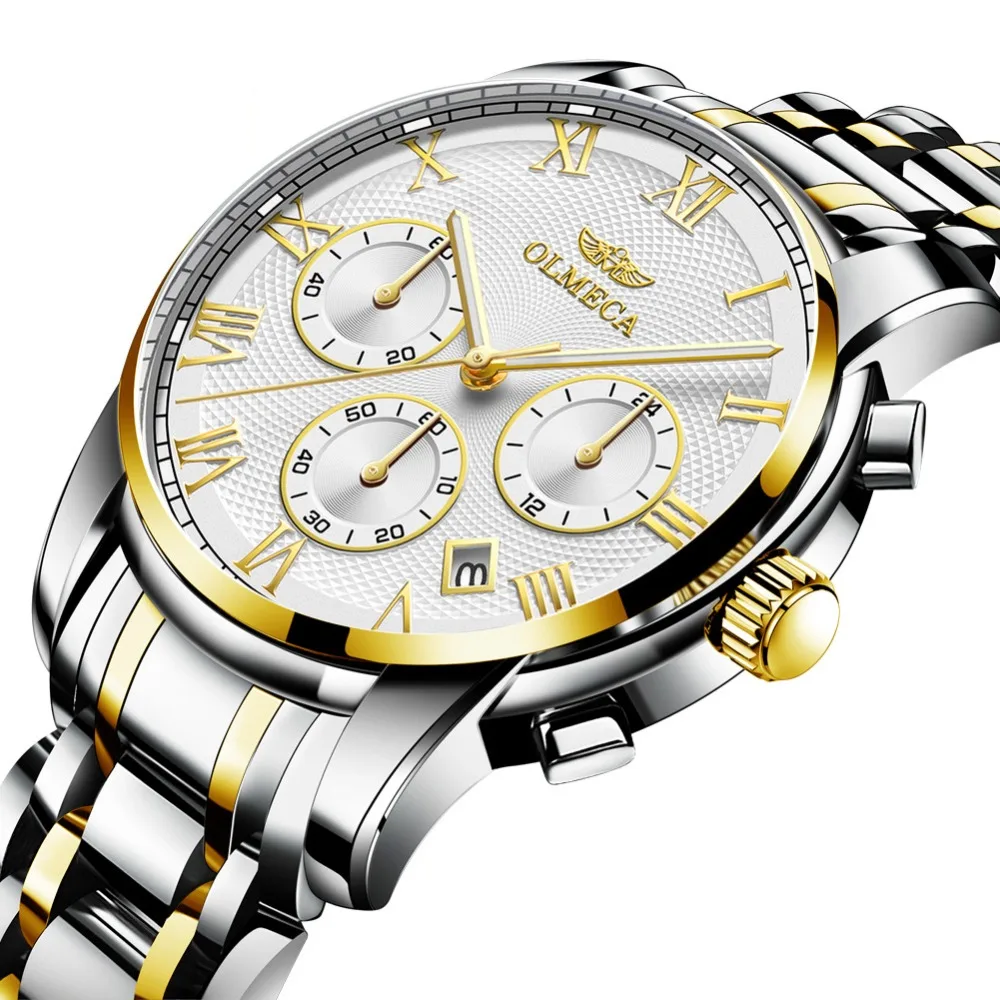 

Men's Watches Military Luxury Brand Watch Mens Quartz Stainless Steel Clock Fashion Chronograph Watch Man Relogio Masculino