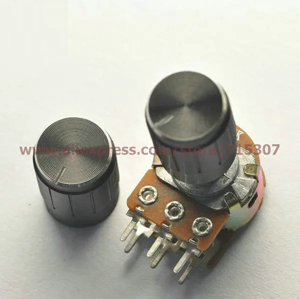 

PHISCALE 5pcs of aluminum alloy potentiometer knob with non-slip stripes black 17*17/17x17mm