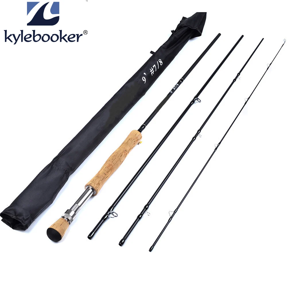 

Fly Fishing Rod 9FT 2.7M 4 Section Fishing Rod Line wt 3/4 5/6 7/8 Soft Cork Handle Carbon Fly Rod Fishing Tackle