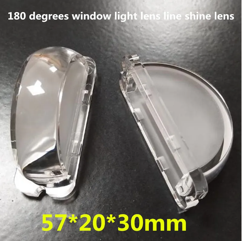

2pcs 57x20x30mm 57*20*30mm U shape 180 degrees window light lens line shine lens LED car spotlight lens
